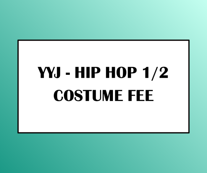 YYJ - Hip Hop 1/2 Costume - Session 1